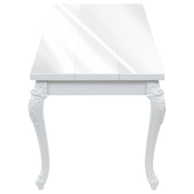 vidaXL magasfényű fehér étkezőasztal 179 x 89 x 81 cm
