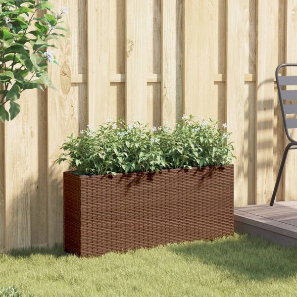 vidaXL barna polyrattan kerti &uuml;ltetől&aacute;da 2 cser&eacute;ppel 90x20x40 cm