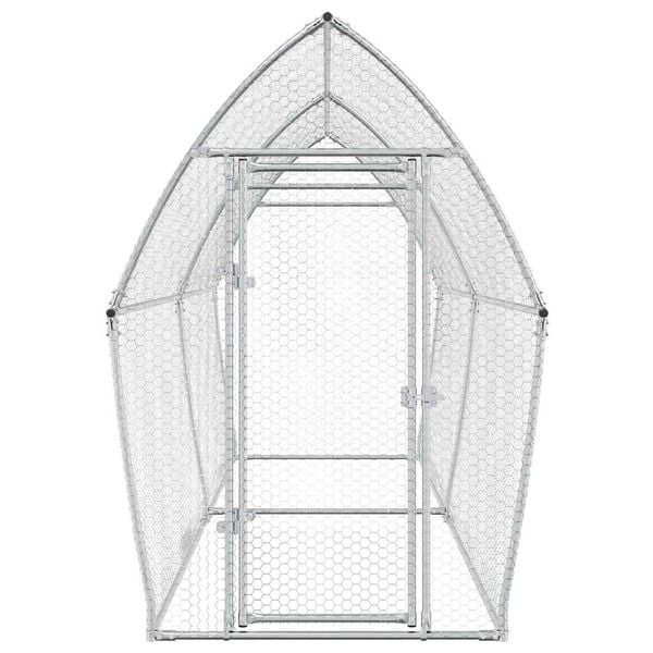 vidaXL sz&uuml;rke horganyzott ac&eacute;l csirkeketrec 400x105x182 cm