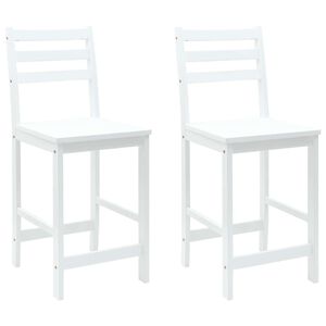 vidaXL &Eacute;tkező Sz&eacute;kek 2 pcs Feh&eacute;r 40 x 47,5 x 99,5 cm T&ouml;m&ouml;r Gumi Fa