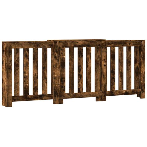 vidaXL f&uuml;st&ouml;s t&ouml;lgy sz&iacute;nű szerelt fa radi&aacute;torburkolat 205x21,5x83,5 cm