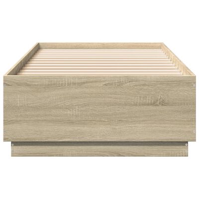 vidaXL sonoma tölgyszínű szerelt fa ágykeret 100 x 200 cm