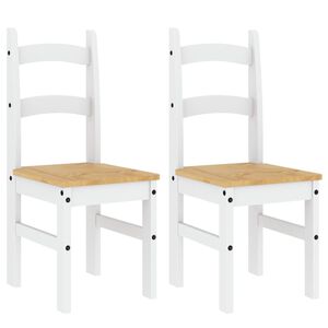 vidaXL 2 db fehér tömör fenyőfa étkezőszék 40x46x99 cm