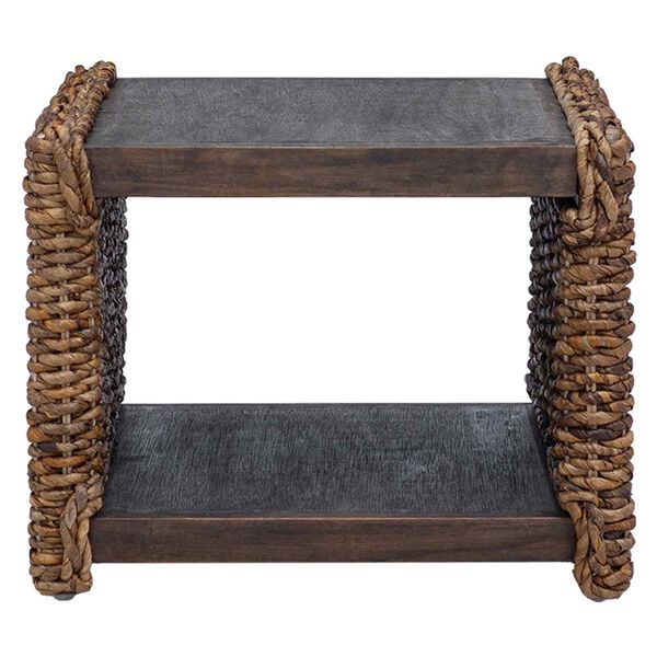 vidaXL Oldal asztal Természetes 44.5 x 45 x 45 cm Tömör Mahagóni Fa