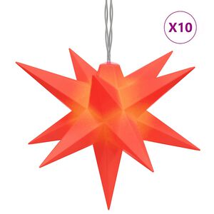vidaXL 10 db piros kar&aacute;csonyi l&aacute;mpa LED-del 10 cm