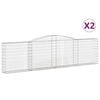 vidaXL 2 db &iacute;ves horganyzott vas gabion kos&aacute;r 400x30x100/120 cm