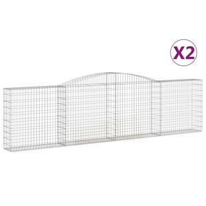 vidaXL 2 db &iacute;ves horganyzott vas gabion kos&aacute;r 400x30x100/120 cm