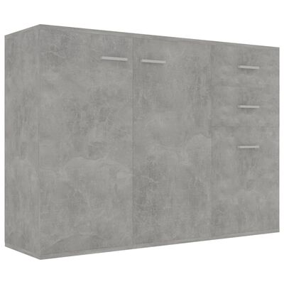 vidaXL betonszürke forgácslap tálalószekrény 105 x 30 x 75 cm