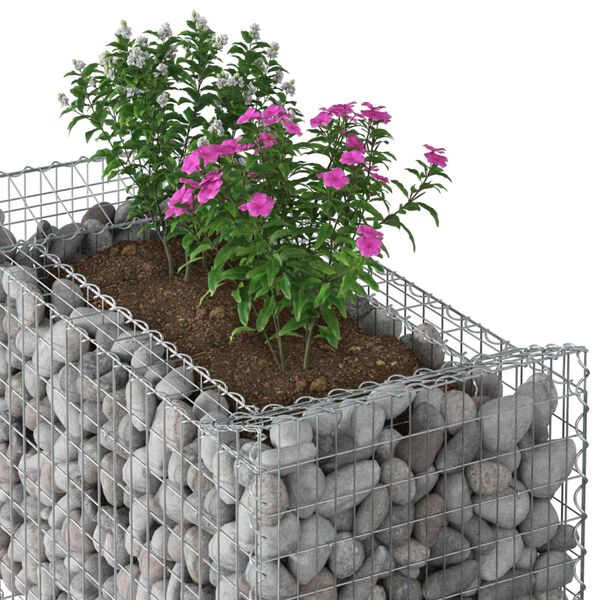 vidaXL Gabion emelt &aacute;gy Ez&uuml;st 50 x 100 x 100 cm Horganyzott ac&eacute;l