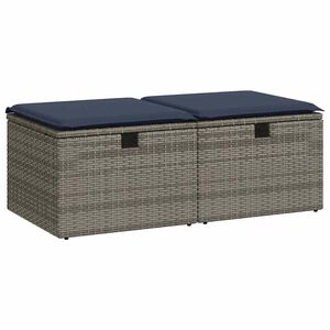 vidaXL 2 r&eacute;szes sz&uuml;rke polyrattan ak&aacute;cfa kerti &uuml;lőgarnit&uacute;ra p&aacute;rn&aacute;kkal