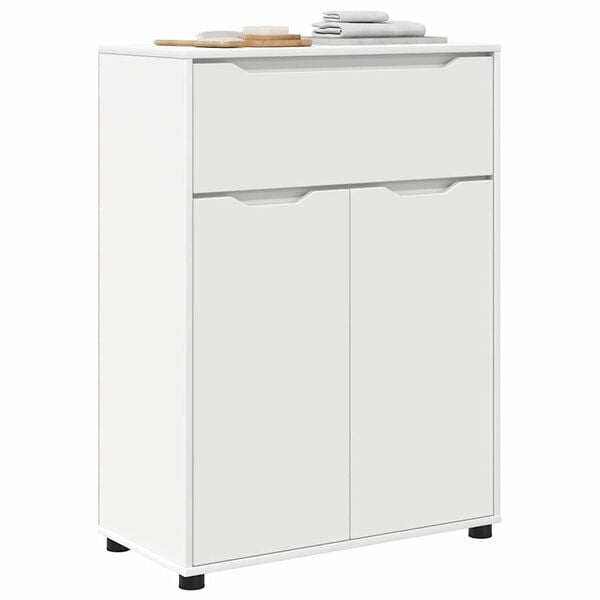 vidaXL F&uuml;rdőszoba Sz&eacute;k&eacute;ny fi&oacute;kkal Feh&eacute;r 72,5 x 36,5 x 100 cm Faanyag