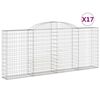 vidaXL 17 db &iacute;ves horganyzott vas gabion kos&aacute;r 300x30x120/140 cm