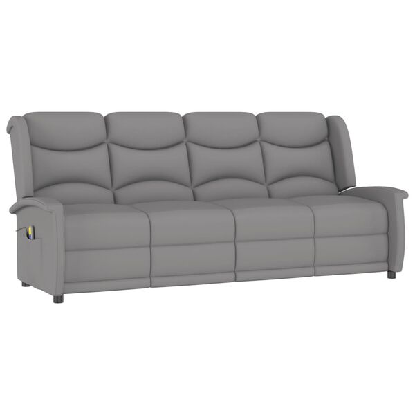 vidaXL 4személyes világosszürke mikroszálas szövet fekvő masszázsfotel