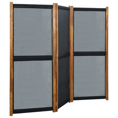 vidaXL 3 paneles fekete térelválasztó 210 x 170 cm