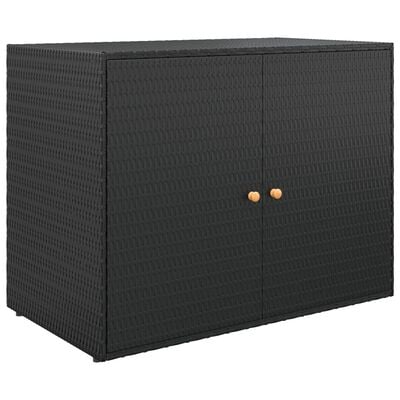 vidaXL fekete polyrattan kerti tárolószekrény 100 x 55,5 x 80 cm