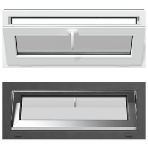 vidaXL Pinceablak RISOR 100 x 40 cm PVC &eacute;s &Uuml;veg Antracitsz&uuml;rke
