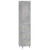 vidaXL betonsz&uuml;rke szerelt fa magasszekr&eacute;ny 34,5x34x180 cm