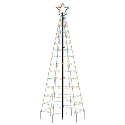 vidaXL színes karácsonyfa fénykúp tüskékkel 220 LED 180 cm