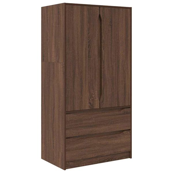 vidaXL Cabinet fi&oacute;kkal Barna t&ouml;lgy 79,5 x 49 x 156 cm M&eacute;rn&ouml;ki fa