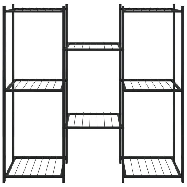 vidaXL fekete vas virágtartó állvány 83 x 25 x 80 cm