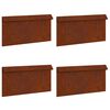 vidaXL Csiga ker&iacute;t&eacute;s 4 db 50 x 3,5 x 25 cm Időj&aacute;r&aacute;s&aacute;ll&oacute; Ac&eacute;l Rozsd&aacute;s