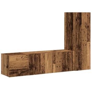 vidaXL falra szerelhető TV szekr&eacute;nyek 3 db r&eacute;gi fa szerelt fa