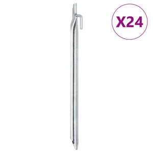 vidaXL 24 db V-alak&uacute; horganyzott ac&eacute;l s&aacute;torszeg 29,5 cm &Oslash;20 mm