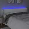 vidaXL feh&eacute;r műbőr LED-es fejt&aacute;mla 183x16x78/88 cm