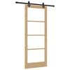 vidaXL Cs&uacute;sz&oacute; ajt&oacute; Term&eacute;szetes 86 x 211 cm T&ouml;m&ouml;r fenyőfa &eacute;s &uuml;veg