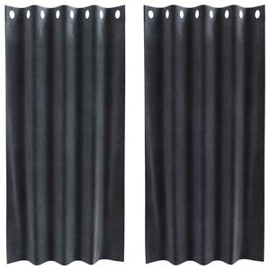 vidaXL Függönyök függönyökkel 2 pcs Sötétszürke 140 x 175 cm Bársony