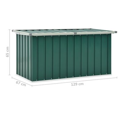 vidaXL zöld kerti tárolóláda 129 x 67 x 65 cm