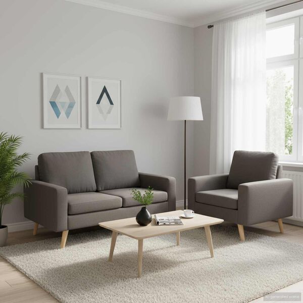 vidaXL 2 részes tópszínű szövet kanapé szett