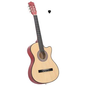 vidaXL 6 húros akusztikus western cutaway hársfa gitár 38"