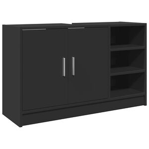 vidaXL fekete szerelt fa mosd&oacute;szekr&eacute;ny 90 x 29 x 55 cm