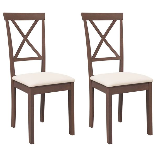 vidaXL 2 db barna tömörfa gumiból készült étkezőszékek párnákkal