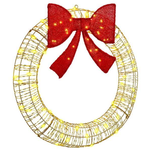 vidaXL Koszor&uacute; 80 LED-del Meleg feh&eacute;r 91 x 91 x 9 cm PET