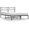 vidaXL fekete f&eacute;m &aacute;gykeret fejt&aacute;ml&aacute;val 135 x 190 cm