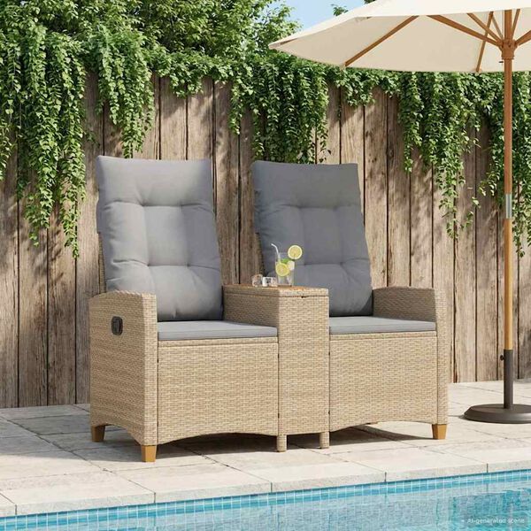 vidaXL D&ouml;nthető pad asztallal Beige &eacute;s Vil&aacute;gossz&uuml;rke 126 x 65 x 112 cm