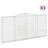 vidaXL 3 db &iacute;ves horganyzott vas gabion kos&aacute;r 200x30x180/200 cm