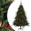 vidaXL Műkar&aacute;csonyfa g&ouml;mbbel 210 cm 300 LED Meleg feh&eacute;r PVC &eacute;s f&eacute;m