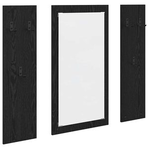 vidaXL Fali Kab&aacute;thorog t&aacute;rol&oacute;val Fekete t&ouml;lgy 96 x 1,5 x 90 cm Faanyag