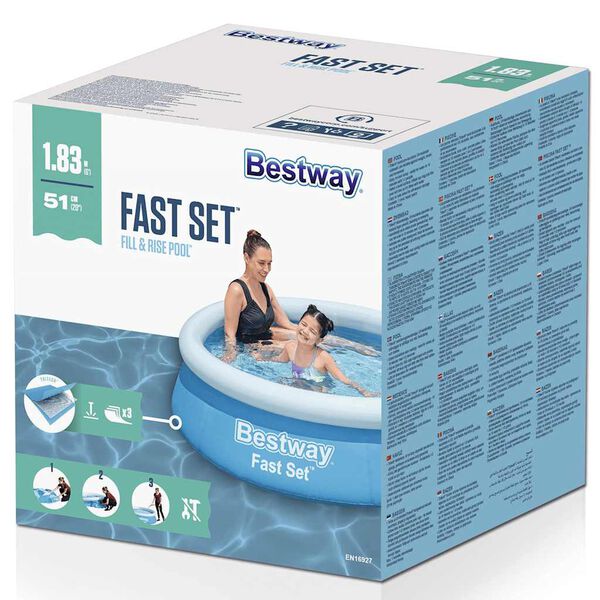 Bestway Fast Set k&eacute;k kerek felf&uacute;jhat&oacute; medence 183 x 51 cm