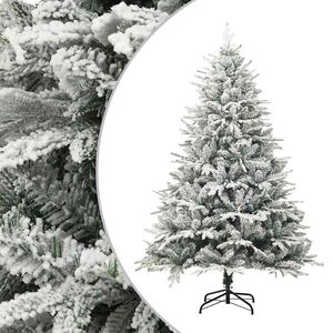 vidaXL PVC &eacute;s PE műkar&aacute;csonyfa pelyhes h&oacute;val 180 cm