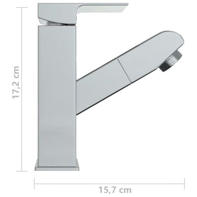vidaXL krómozott kihúzható fürdőszobai mosdócsaptelep 157 x 172 mm