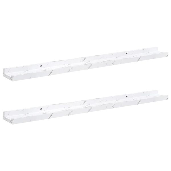 vidaXL Falpolc polcokkal 2 pcs Feh&eacute;r m&aacute;rv&aacute;ny 80 x 9 x 3 cm Faanyag