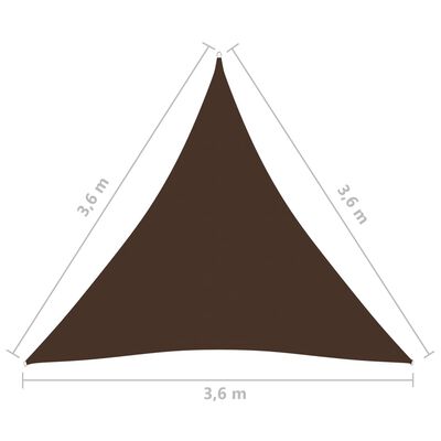 vidaXL barna háromszögű oxford-szövet napvitorla 3,6 x 3,6 x 3,6 m