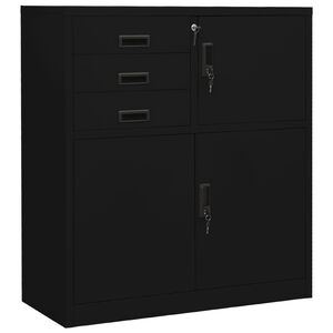 vidaXL fekete ac&eacute;l irodai szekr&eacute;ny 90 x 40 x 102 cm