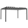 vidaXL sz&uuml;rke sz&ouml;vet &eacute;s alum&iacute;nium pavilon lamell&aacute;s tetővel 3 x 4 m
