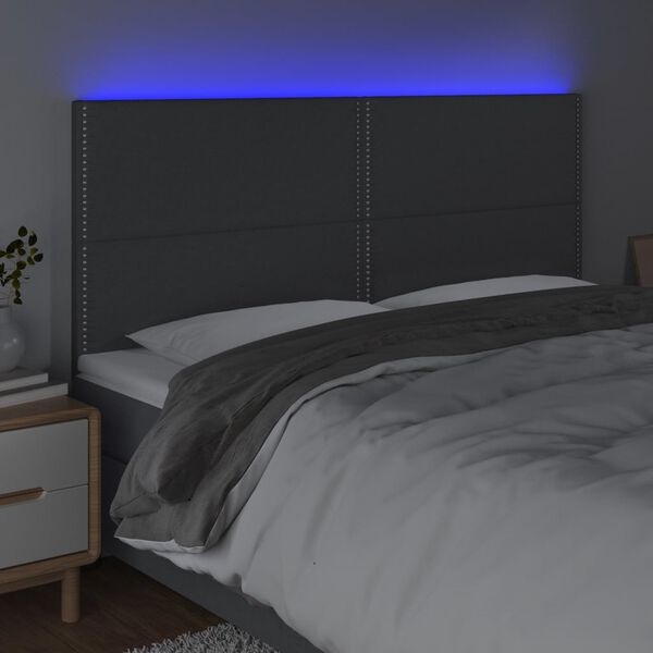 vidaXL s&ouml;t&eacute;tsz&uuml;rke sz&ouml;vet LED-es fejt&aacute;mla 160x5x118/128 cm