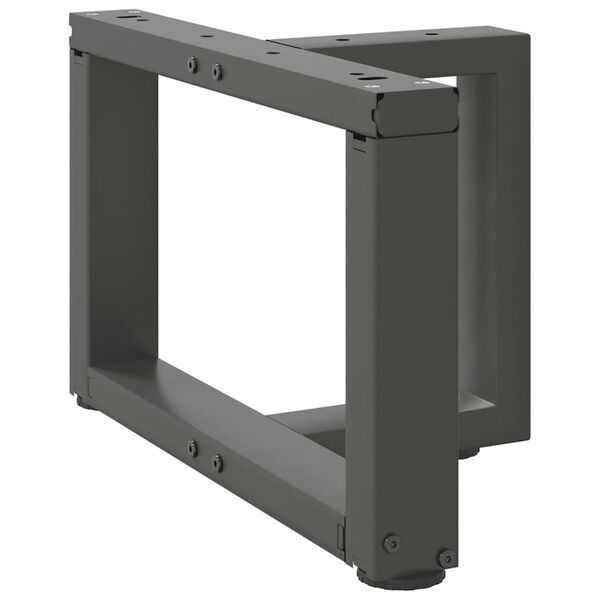 vidaXL 2 db antracitsz&uuml;rke, T-alak&uacute; ac&eacute;l doh&aacute;nyz&oacute;asztal l&aacute;b 40x25x(30-31) cm